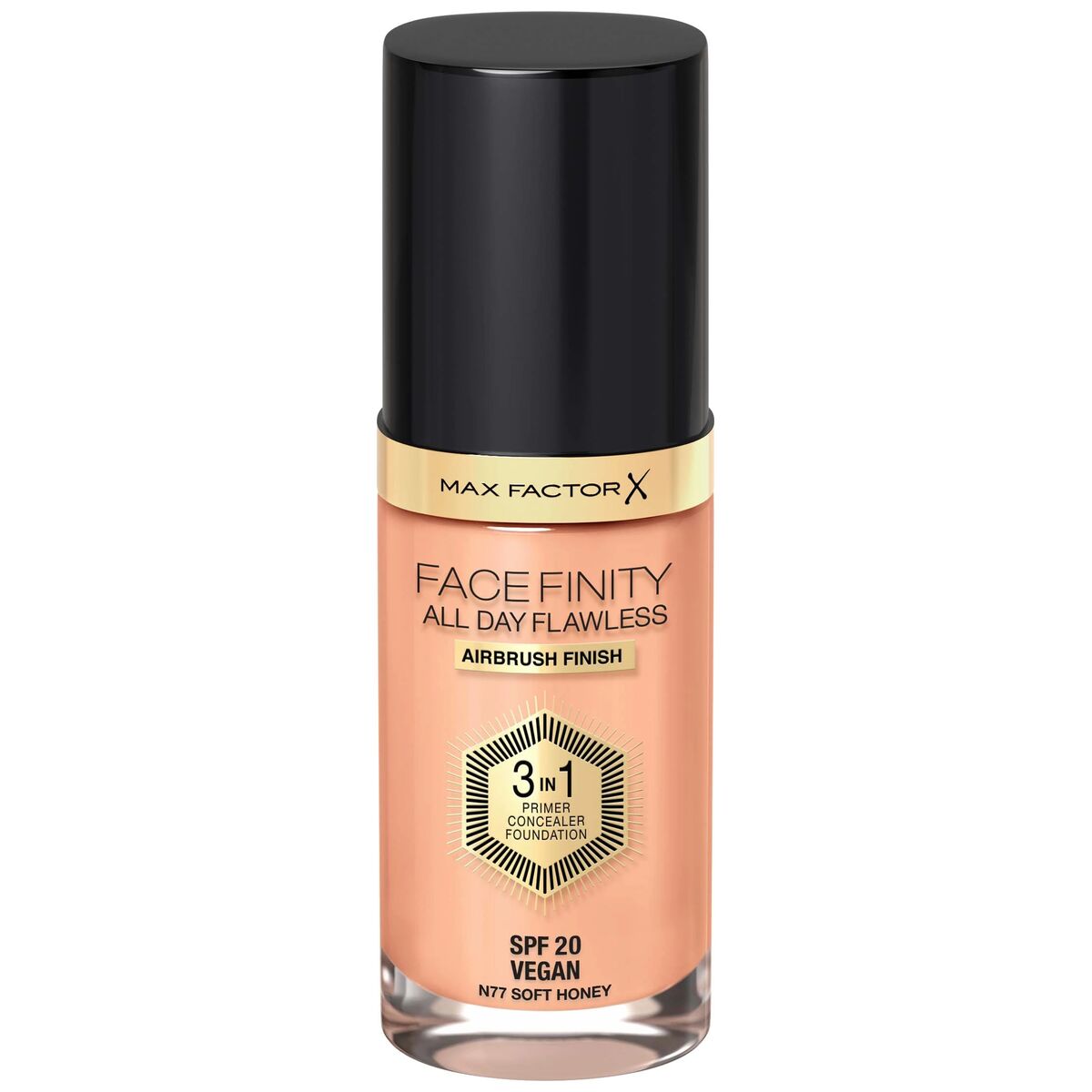 Max Factor Facefinity All Day Flawless 3 In 1 Foundation N77 Soft Honey 30ml