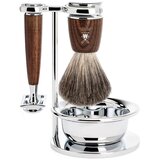 Mühle Rytmo Set Pure Badger 4-pcs, Safety Razor Ash
